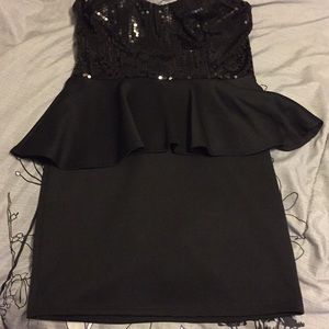 Strapless peplum dress